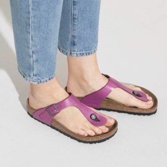 Birkenstock Shoes - Birkenstock, purple gizeh sandals